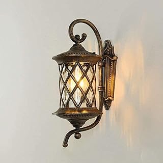 IP65 Luces de pared de piña a prueba de agua, Vintage europeo Victoria Creative Garden Villa Balcón Aplique de pared E27 Pasillo Patio Patio Lámpara de pared Linterna de pared de aluminio (Color : Bro