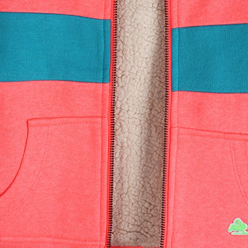 Image of Cherry Crumble Bright Peach Solid with Cut & Sew Cotton Blend Full Sleeves Hooded Casual Wear Regular Fit Winter Sweatshirt for Boys and Girls