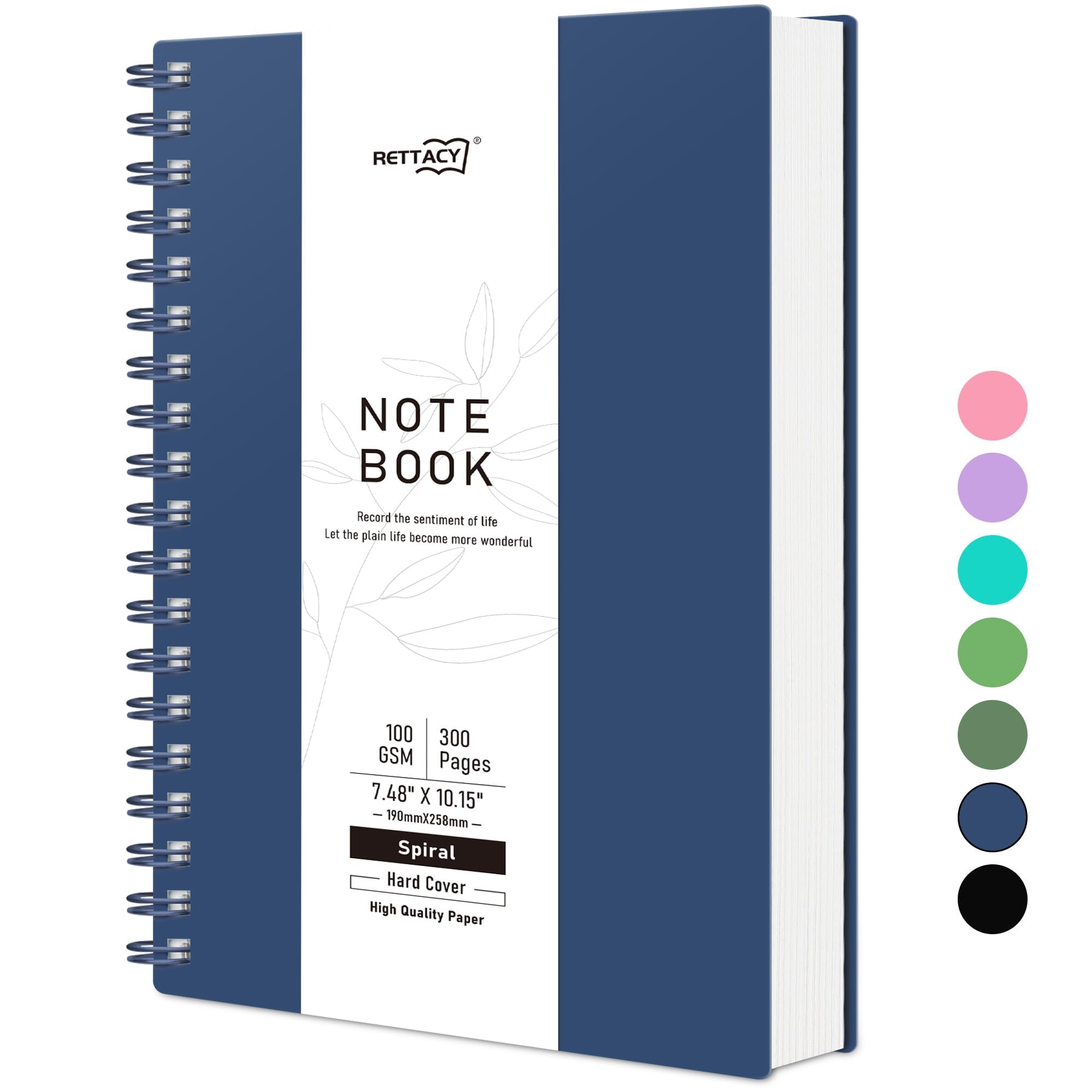 RETTACY B5 Dotted Notebook, Bullet Dot Grid Journal, Wirebound Spiral Notebooks 300Pages /150 Sheets for Writing,100gsm