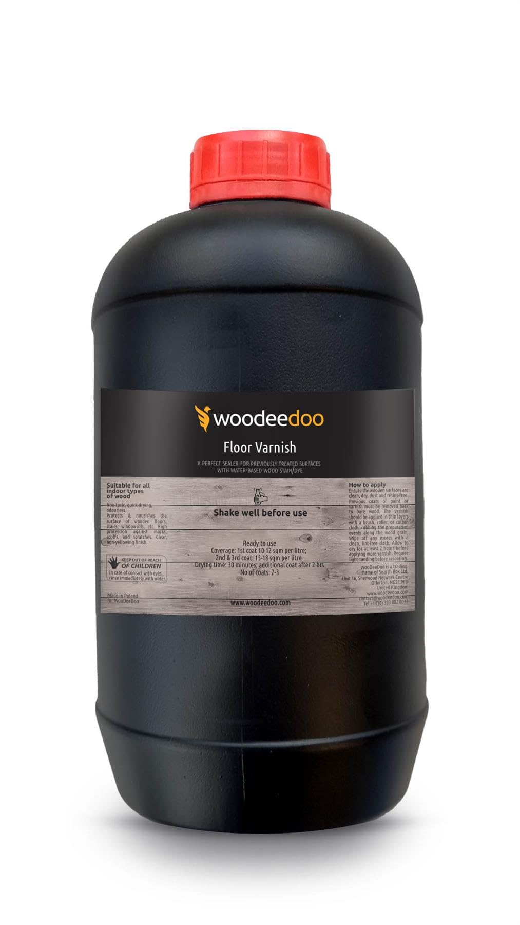 WooDeeDoo Clear Floor Varnish | Gloss | 1L | Wood Sealer | Protection Against Scratches, Spills, Scuffs, and Marks