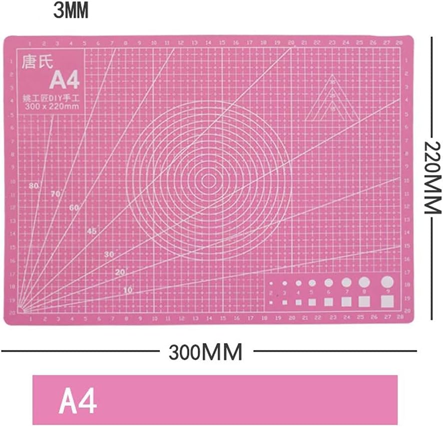 Mat, Fabric Leather Paper Cutting Board PVC Healing Engraving Pad Carved Patchwork Cutting Punching Sculpting Tool Handwriting Plank(A3,green)