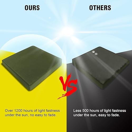 Miniatura 3 de GUEGLSA Juego de 2 fundas de cojín de repuesto para exteriores, impermeables, para asiento de patio, 24 x 24 x 5 pulgadas, color verde