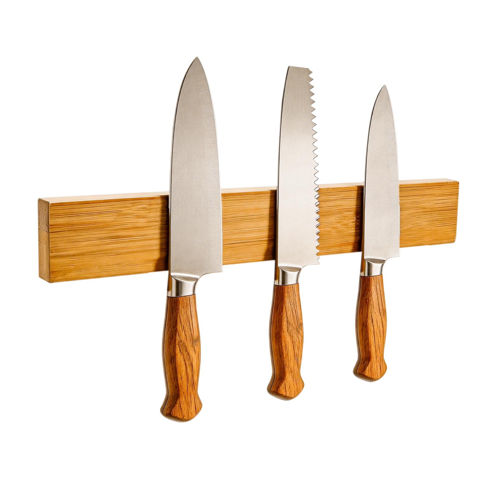 Magnetic Knife Holder for Wall, 16 Inch Bamboo Wood Magnetic Knife Strip