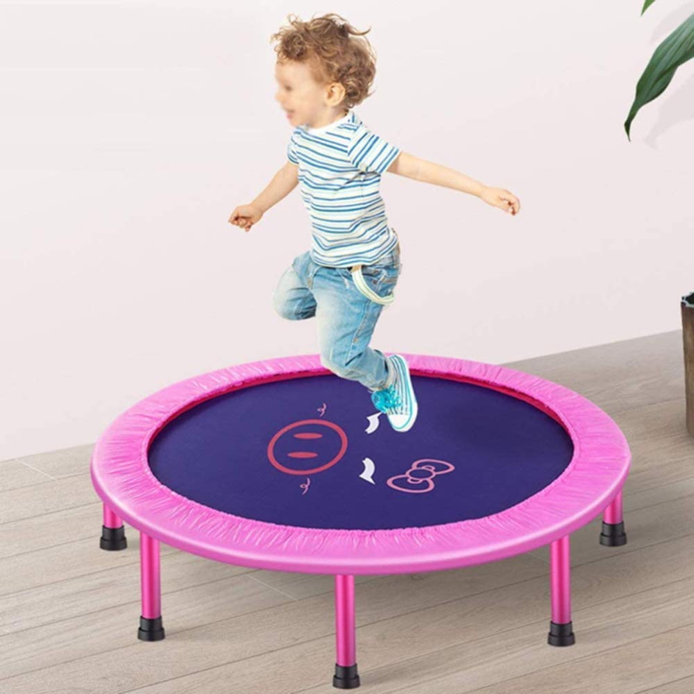MU Aptitud Trampolín Plegable de 40 Pulgadas Rebounder Trampolín, Ejercicio con Ajustable Barandilla de Cubierta de la Yoga Al Aire Libre Jardín Ejercicio Cardiovascular