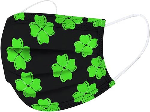Miniatura 9 de Paquete de 50 mascarillas desechables de San Patricio para mujer diseño desechable de 3 capas color verde