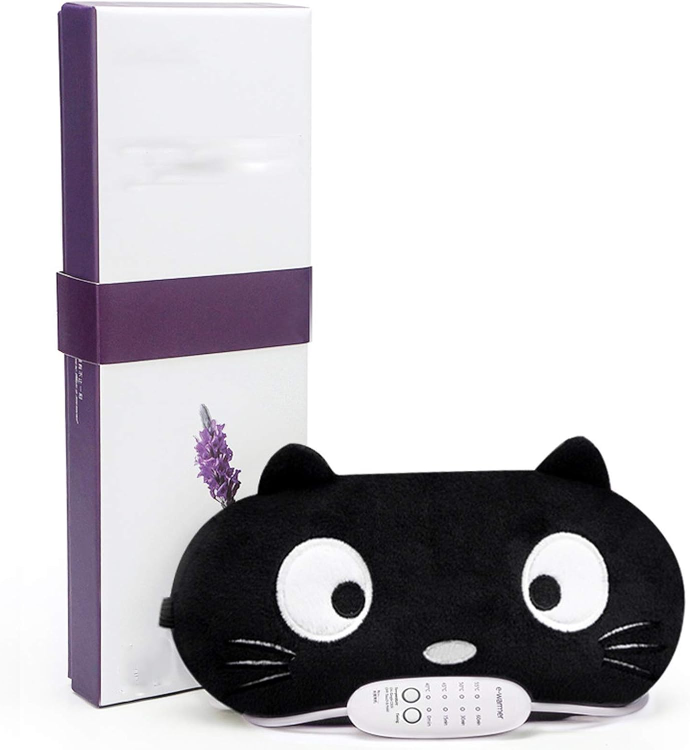 スチームシェーディングヒーター付きのホットアイマスク目の保護は効果的に睡眠を促進します快適な目の枕目のパッチ誕生日プレゼント疲労を軽減します Color 黒猫 直輸入品激安 無香タイプ