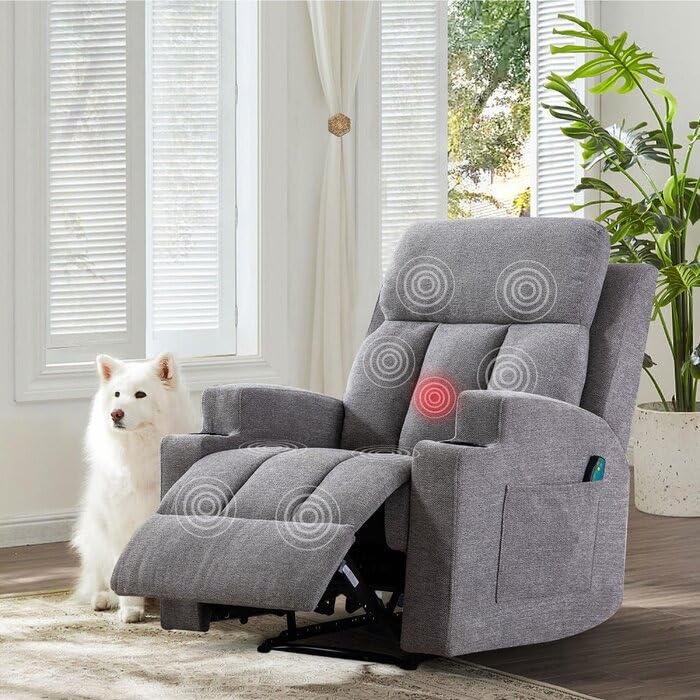 Image of Torque - Clinton 1 Seater Fabric Manual Recliner | Recliner Sofa /Chair for Living Room, Bedroom, Office (Grey) | 1 Year Warranty