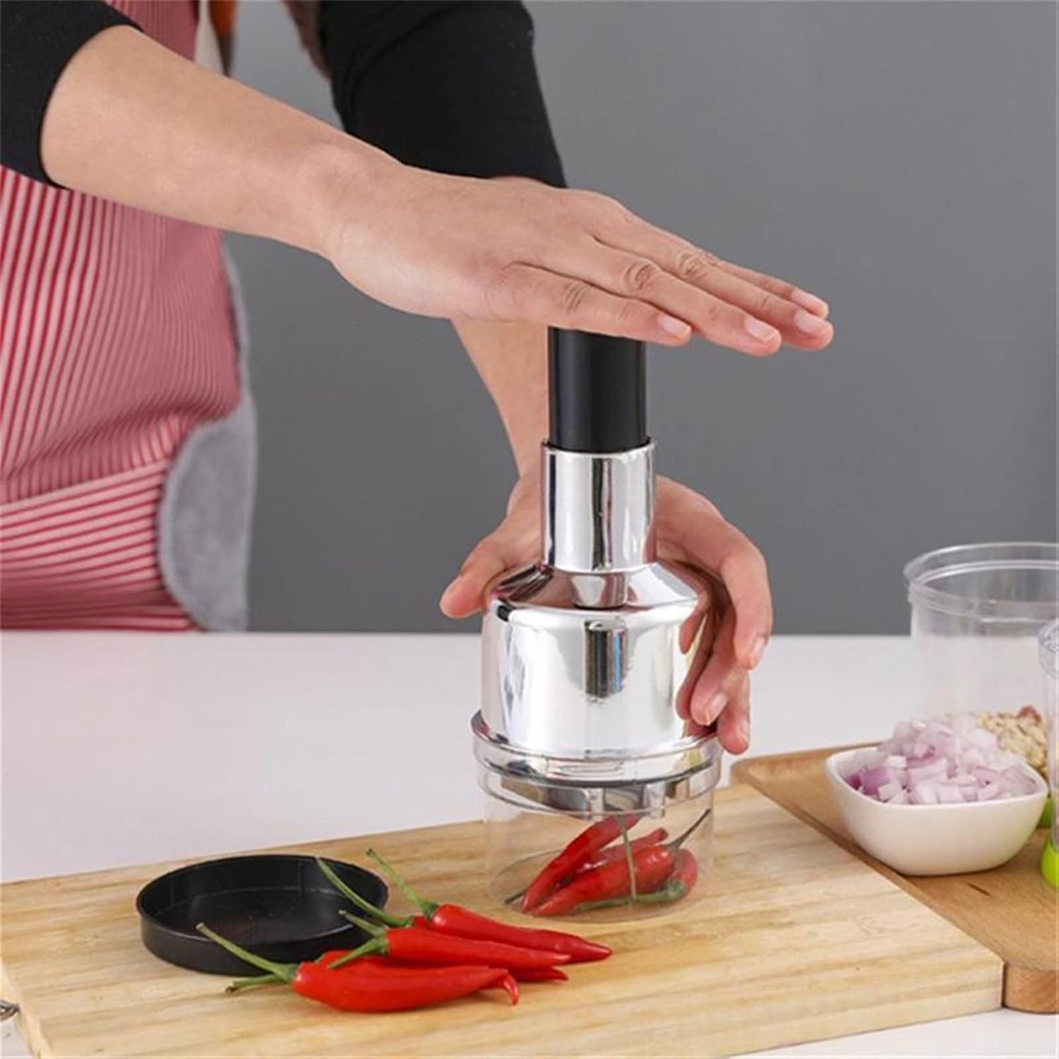 Mandolines Multifunction Manual Onion Chopper Stainless Pressing Food Durable Slicer Dicer Tools