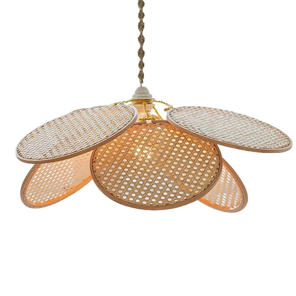 CSSYKV Wabi-sabi Style Rattan Lamp Shade Chinese Zen Style Hotels Wicker Lamp Shade Unique Wicker Rattan Lantern E26 Socket Suitable for Japanese Style Cafes, Restaurants, Bars, Homestays 1-Pack