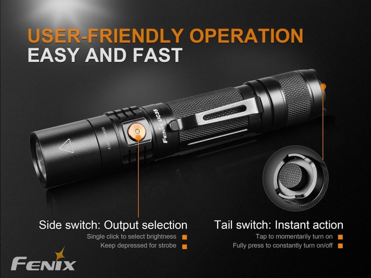 Fenix UC35 V2.0 Rechargeable Tactical Handheld LED