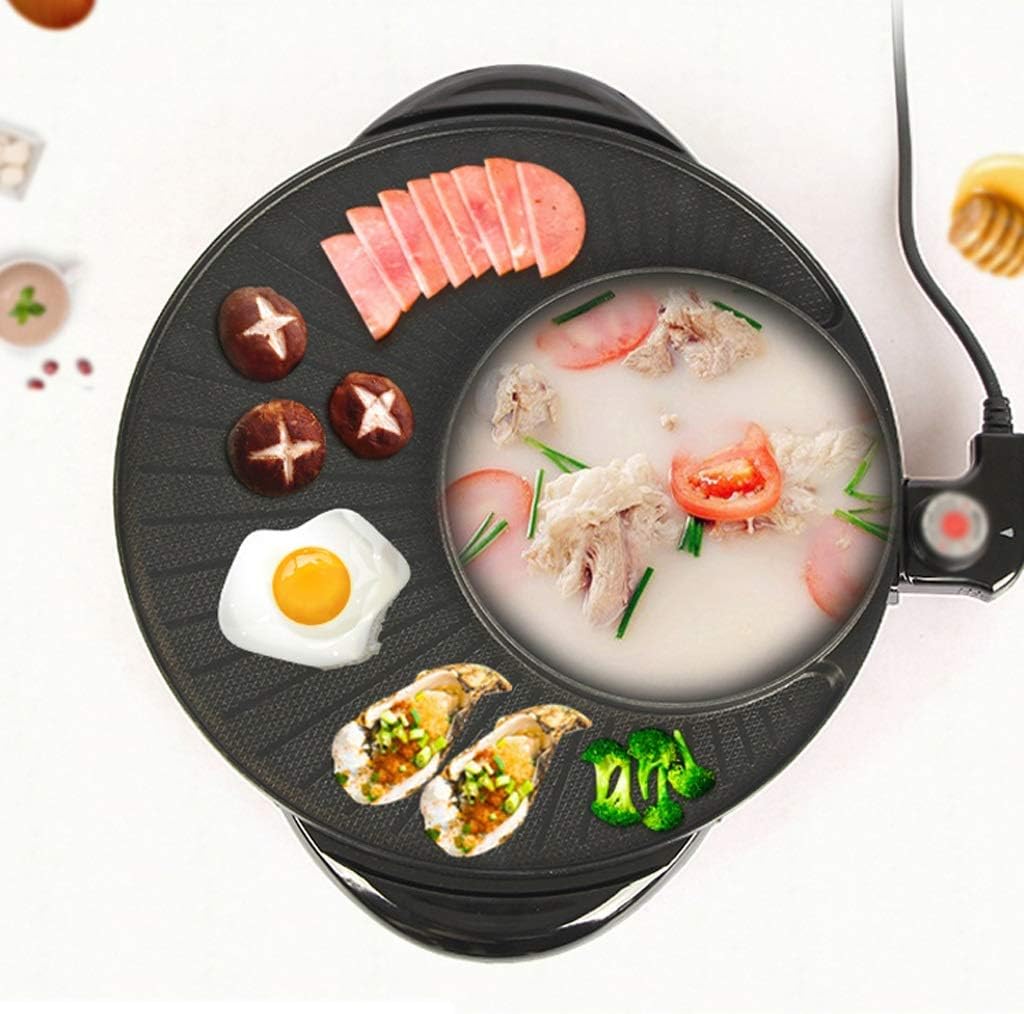 Black Hot Pot - constant Temperature Double- Heating Barbecue, Household Electric Machine