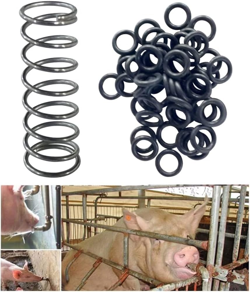 Bethlehem Pig Water Drinker Spring10 and Washer 10 Ring Set, Spring and Rubber for Livestock Feeding Equipment-image-23