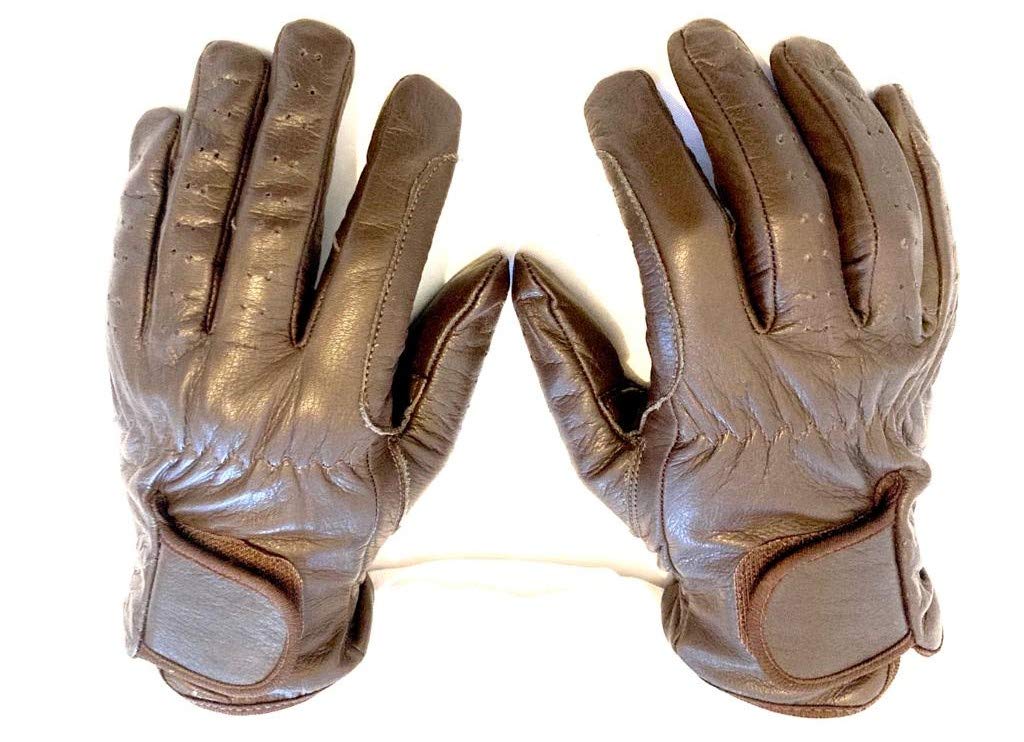 LADIES Horse Riding Gloves Ladies All Leather TAN BROWN & YELLOW Premium Quality New (Brown, Small) — image 1