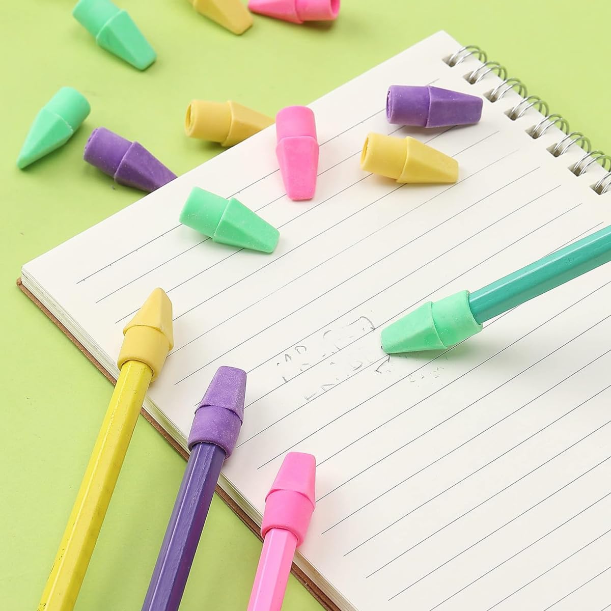 Borradores para Lápiz con Capuchón - 100 Piezas - Gomas de Borra para Exámenes, Escuela, Oficina, Dibujo - Suministros Escolares y Material de Oficina para Niños, Estudiantes y Profesores