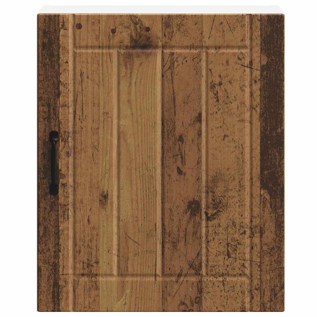 Lucca - Armadietto da cucina sospeso, effetto legno anticato, con molto spazio di archiviazione, 50 x 31 x 60 cm, per cucina e sala da pranzo, salvaspazio, robusto, con ante in vetro e facile