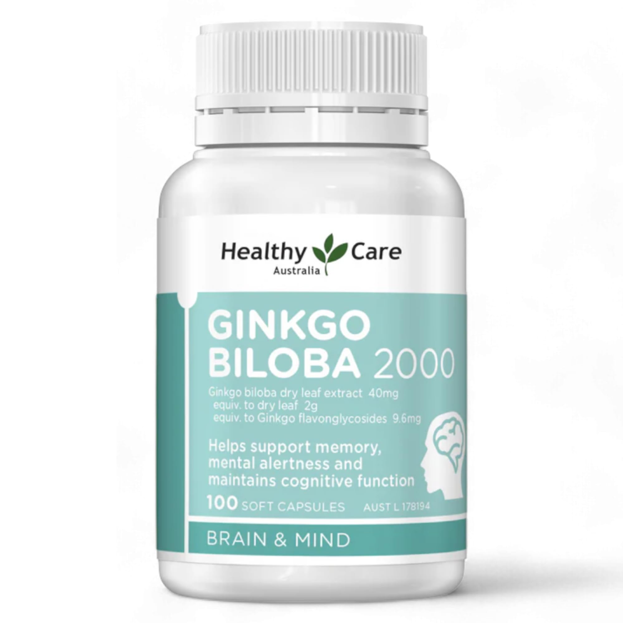 Healthy CareGinkgo Biloba 2000mg 100 Capsules Australian Made