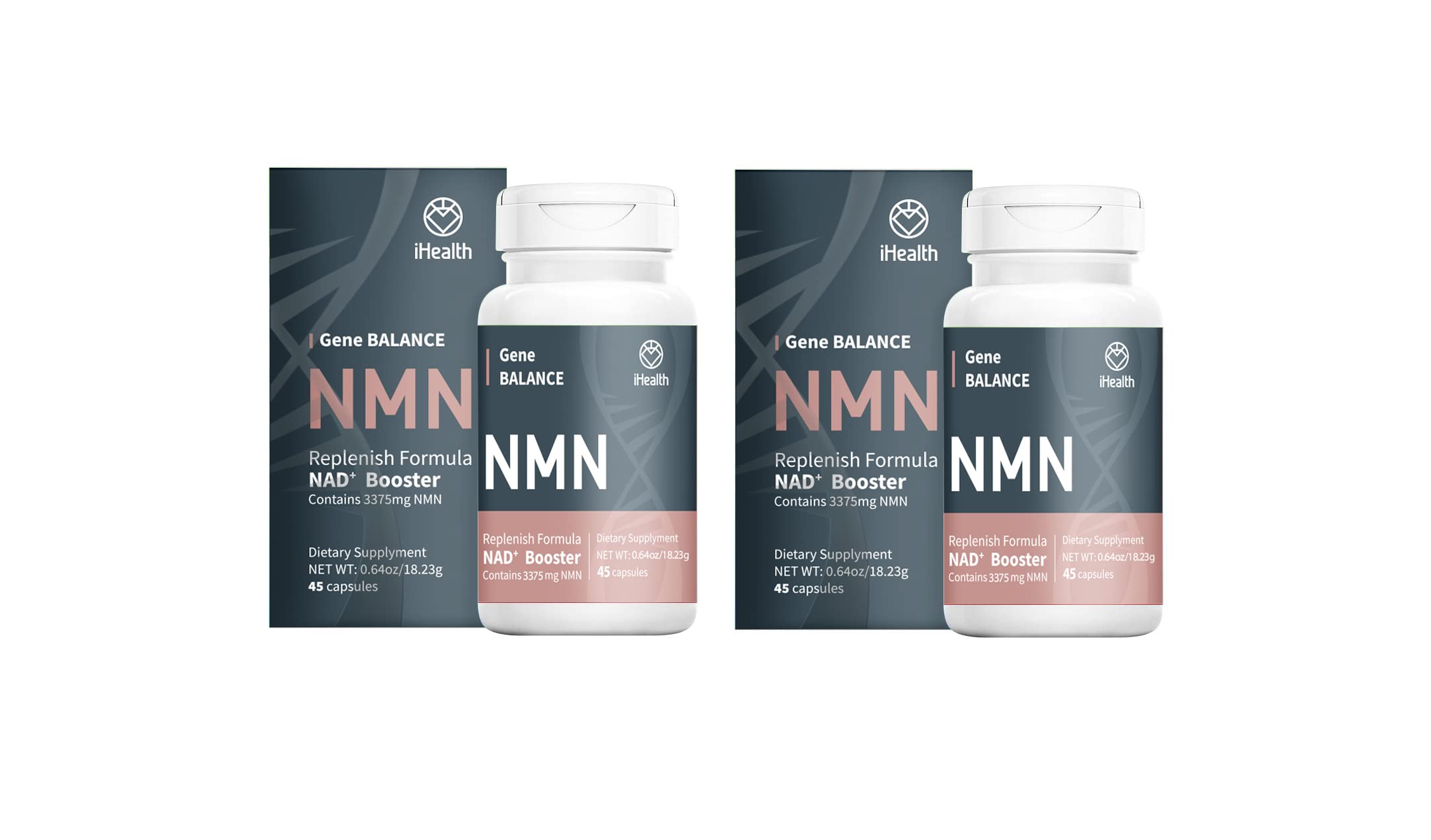 iHealth NMN Gene Balance Pack of 2 Bottles 60 caps 6000mg ea