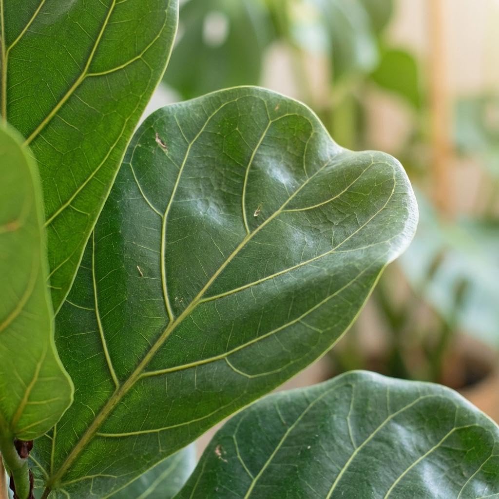 Ficus Lyrata con Cesto in Alga Marina, Interno, Naturale, 80cm, Ø21