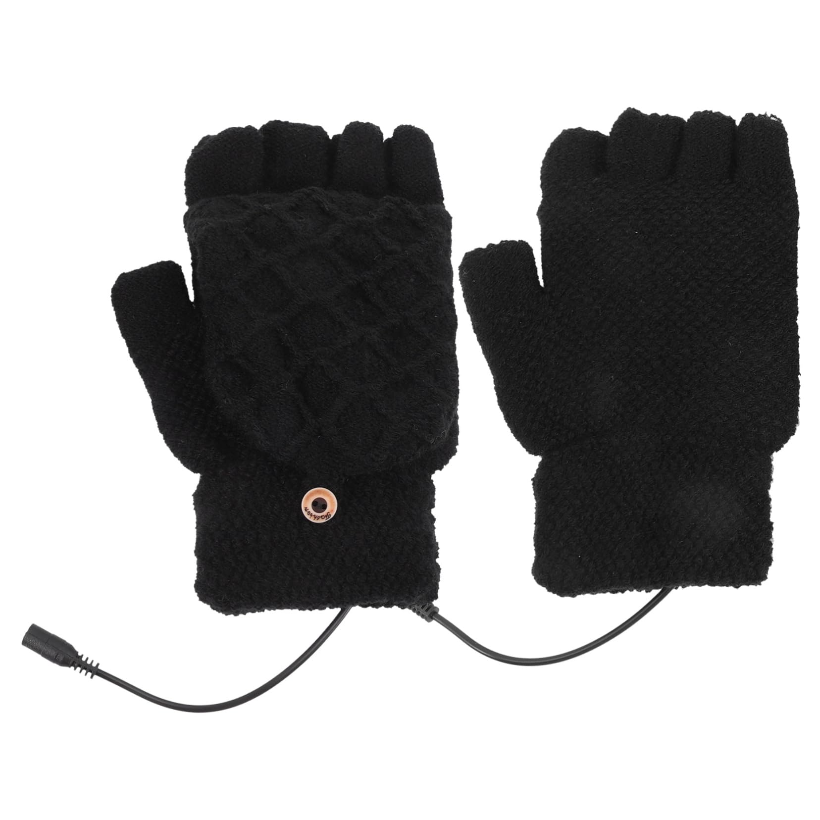 BESPORTBLE 5paia Guanti Termici Elettrici Per Inverno Guanti Riscaldati Mezze Dita Per Sci e Attività Outdoor Impermeabili e Lavabili