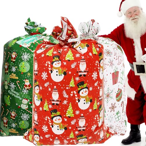 3er Pack Weihnachtstüten Groß XXL | Riesige Geschenktüten...