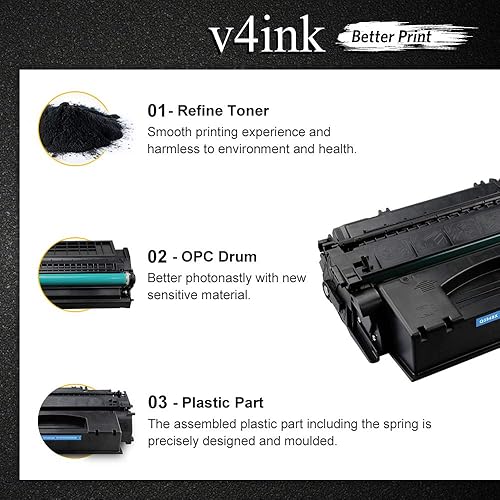 Miniatura 3 de V4INK Cartucho de tóner compatible con alto rendimiento 49X 53X para HP 53X Q7553X 49X Q5949X para uso en HP LaserJet P2015dn P2015 P2015d 1320