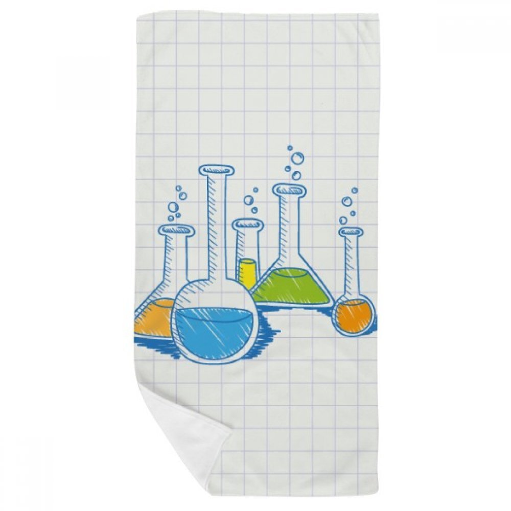 Serviette de bain motif chimie 35x70cm en tissu doux multicolore
