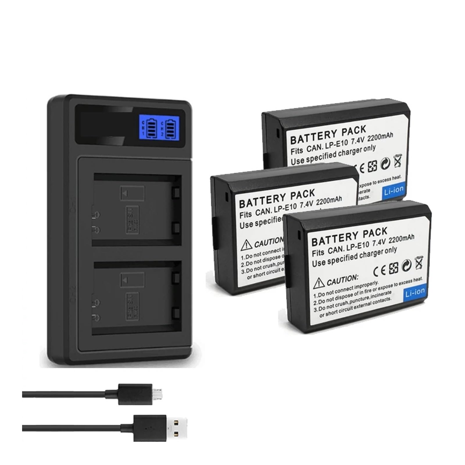Batterie LP-E10 haute capacité compatible avec Canon Rebel T3 T5 T6