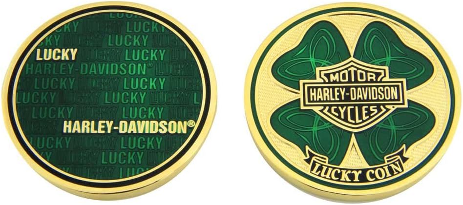 Harley-Davidson Bar & Shield Shamrock Lucky Challenge Coin, 1.75 in Coin 8007171
