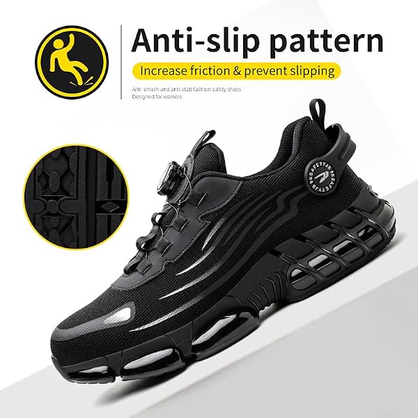 KEXUEJIA Steel Toe Work Shoes for Men Women Lightweight Comfortable Industrial & Construction Outdoors Safety Shoes - 4