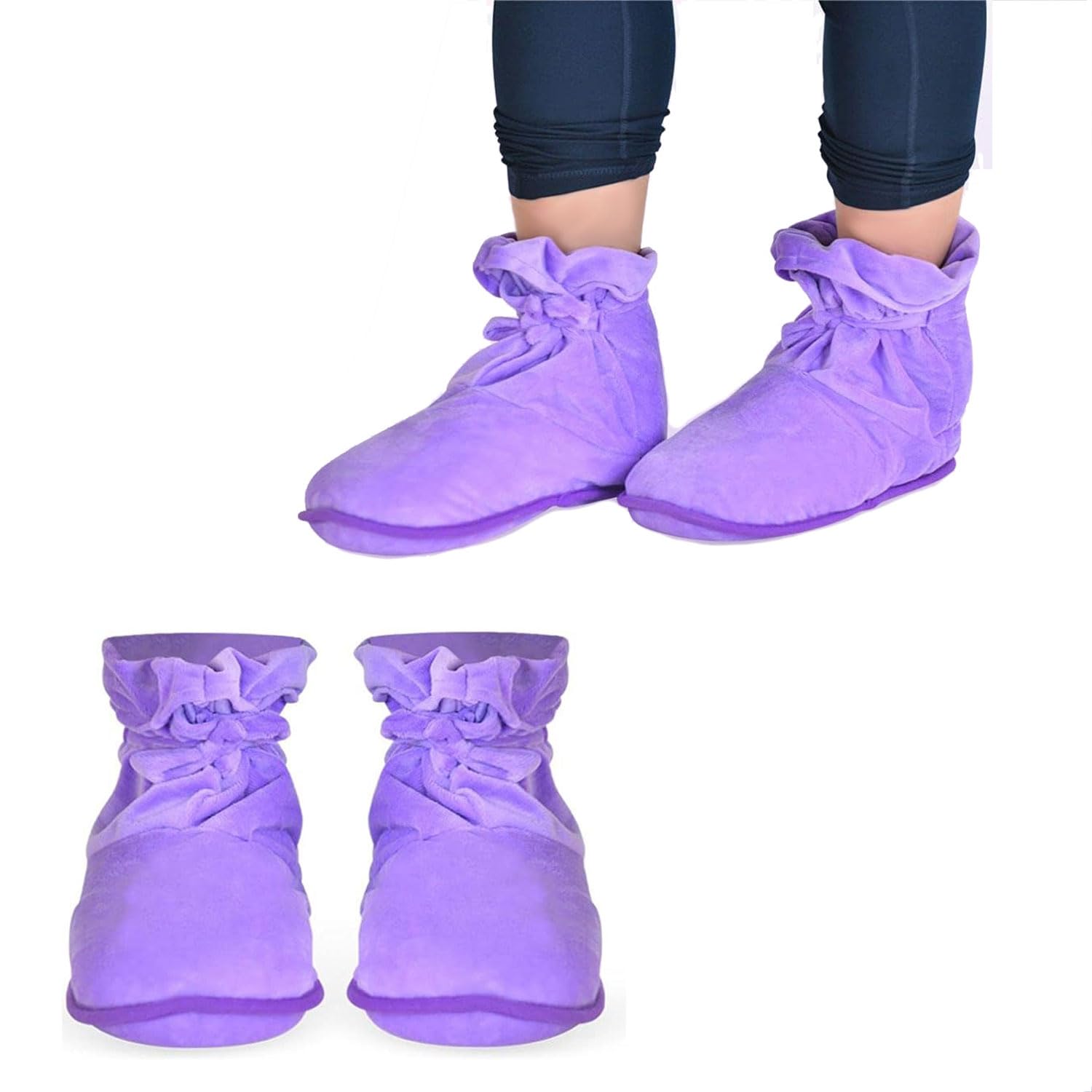 Microwaveable Booties and Feet Warmers for Women, Deep-penetrating Heat Therapy Slippers for Relieving Foot Stiffness, Sore Muscles, Tendinitis, Plantar Fasciitis, Circulatory Problems