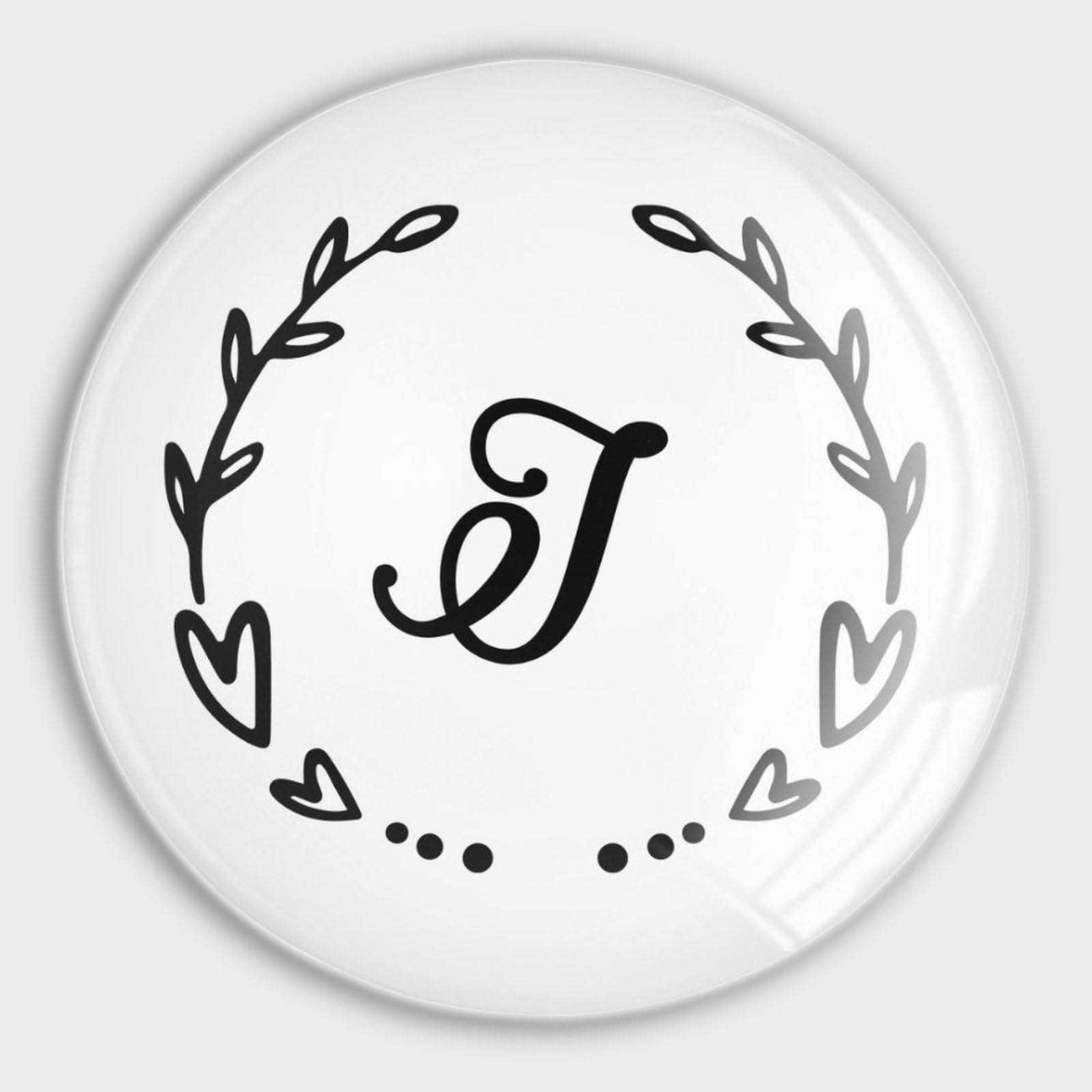 Aimants en verre initiale J, coffret de magnets floraux pour offrir