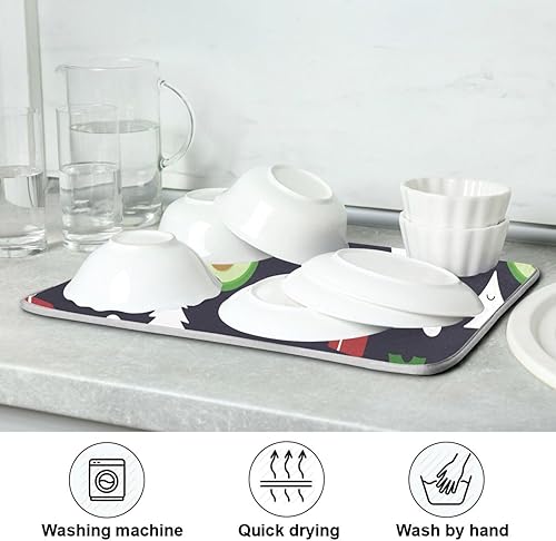 Miniatura 7 de Christmas Images Dish Drying Mat Washnable Absorbent Dish Drying Pad For Kitchen Counter Drying Matt Tapete Para Cocina 16'' x 18''