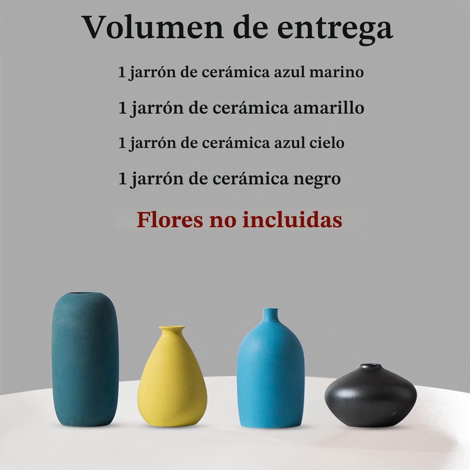 Sziqiqi Jarrones Pequeños de Cerámica para Flores, Juego de 4 Decorativos para Sala de Estar, Mini Hechos a Mano Mate para Decoración de Centro de Mesa Moderno