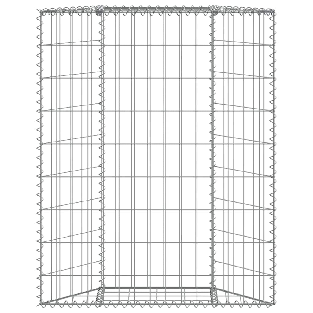 Gabionowa podwyższona grządka, trapezowa, stal ocynkowana, 80 x 20 x 100 cm, donica ogrodowa o rozmiarze oczek 10 x 5 cm, na kwiaty, zioła, sukulenty, storczyki, bonsai, do użytku wewnątrz i