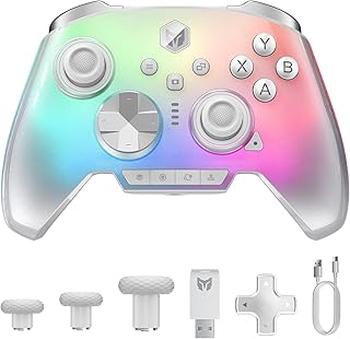 BIGBIG WON Rainbow 3 コントローラー 8Kレベル 静電容量式スティック 2000Hzポーリングレート 16個マイクロスイッチボタン ホール＆マイクロスイッチデュアルトリガ 着脱式十字キー搭載 3.5mmオーディオジャック搭載 PC/Switch2/iOS/Android対応 ゲームパッド