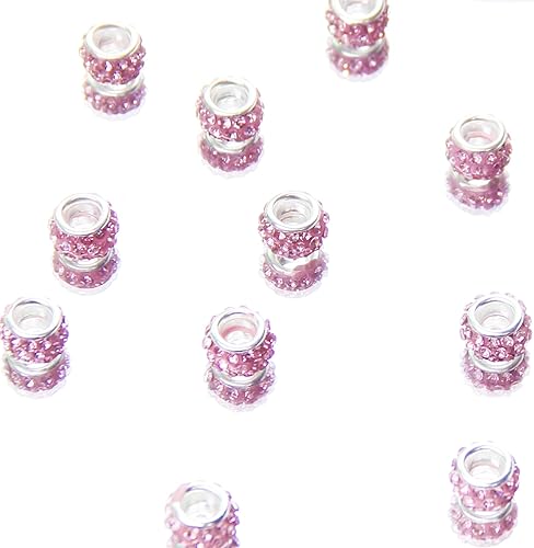 Vista 145 de 200 cuentas europeas de agujero grande – Mixcolor Lampwork Rhinestone Craft Beads para bricolaje pulseras joyería fabricación