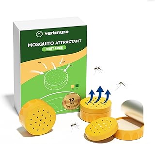 12 Pack Mosquito Attractant Refill for Bug Zappers, Pest Lure for Mosquito Traps, High Catch Rate Fly Insect Bait, Mosquitoes Magnet Insect Attractant Refill Cartridge, Indoor Outdoor Traps, Yellow