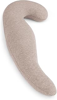 HOMFINE 抱き枕 だきまくら 100cm 抱きまくら カバー付き 横向き寝 気持ちいい ふわふわ 男女兼用 寝返りサポート 体にフィット 体圧分散 快眠グッズ カバー洗える 海馬型(ベージュ, 100x30cm)