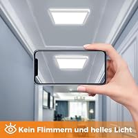 slochi LED Mennyezeti Lámpa 2 db 18W Ultra Vékony Négyzet Alakú 6500K Hideg Fehér Vízálló Fürdőszoba Konyha Hálószoba 5