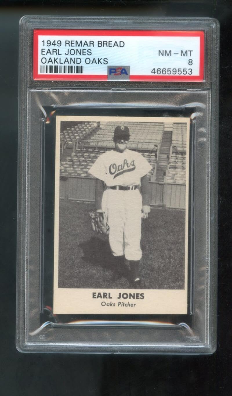 1949 Remar Baking Co. Bread Earl Jones Oakland Oaks PCL Pacific Coast League NM-MT PSA 8 Graded Baseball Card