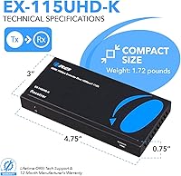 Vista 5 de OREI HDBaseT - Extensor HDMI 4K 60Hz a través de cable LAN Ethernet Cat5e/6, hasta 115 pies, IR, CEC, RS-232, PoC