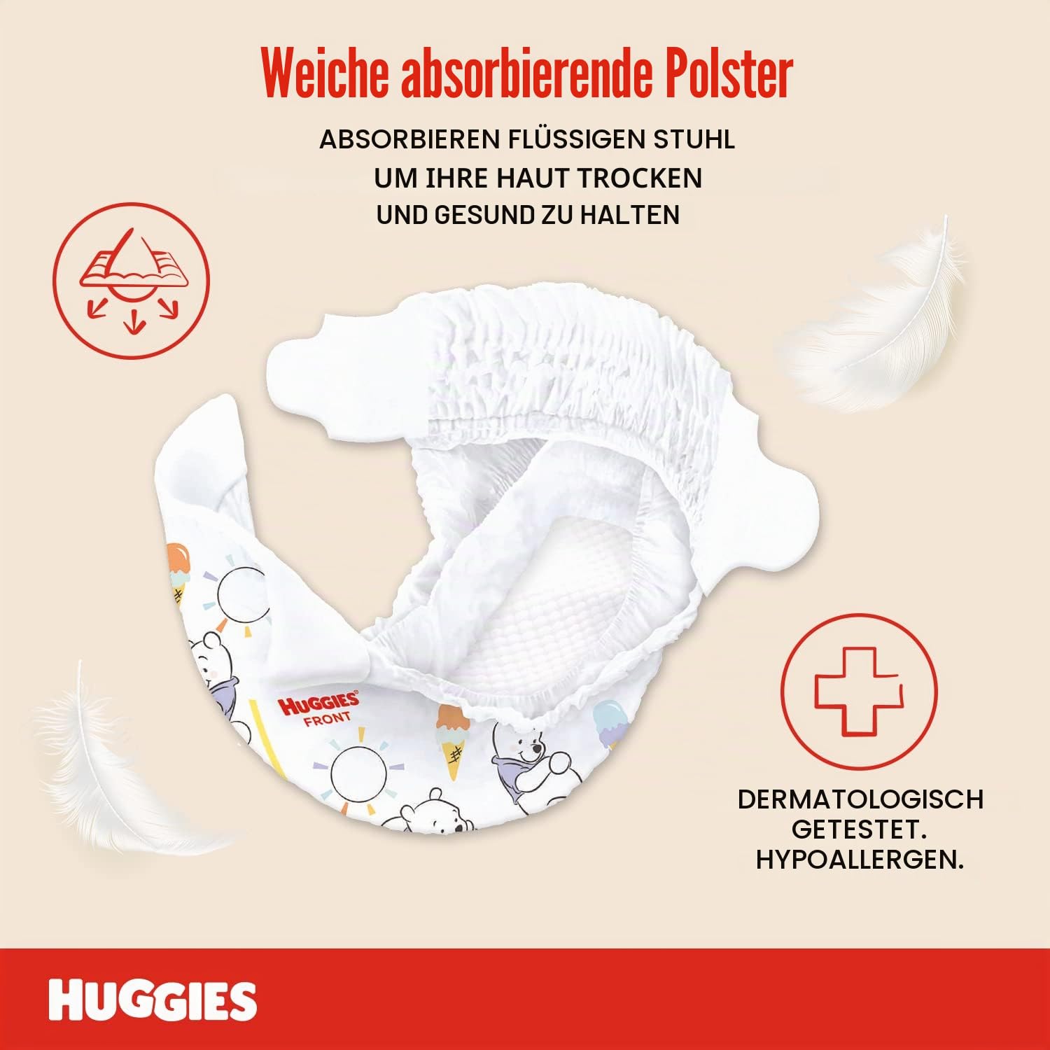 Huggies Extra Care Bebè, Windeln Größe 1 (2-5 kg), sehr saugfähig, Disney-Design, Vorratspackung, 160 Stück