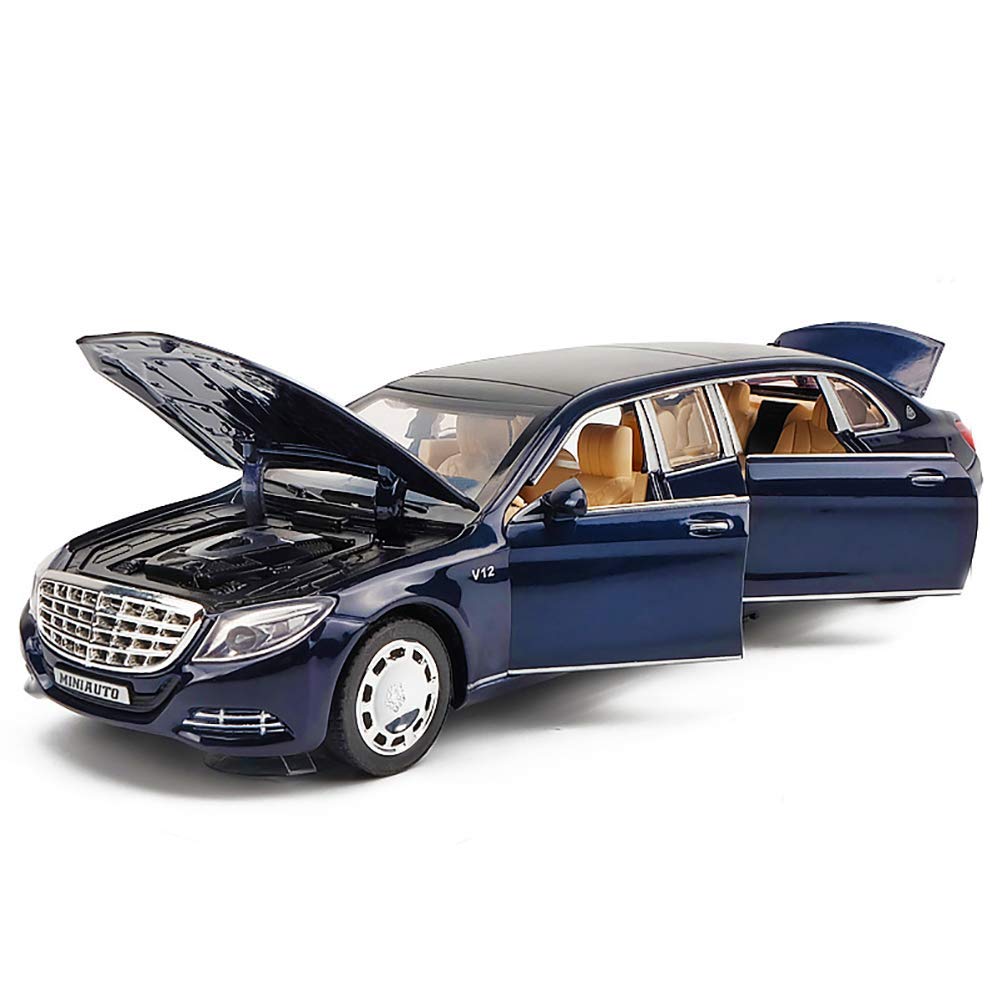 Rolls-Royce Car Model 1:32 Scale Die-cast Super Sports Car Pull Back Metal Model Toy Car, Alloy Simulation Car Model Collection Decoration with Light Sound,BenzS650Gold WKY ( Color : Benzs650blue )