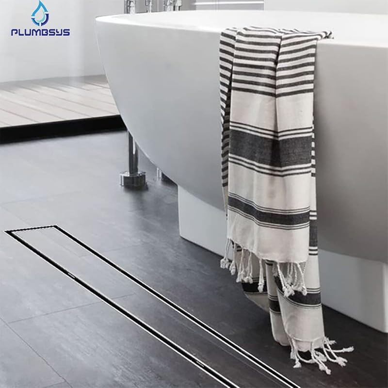 Plumbsys rozsdamentes zuhanyfolyóka 60cm, 2in1 dönthető padlólefolyó szifon szagkimaradóval - 2 in 1, 60cm