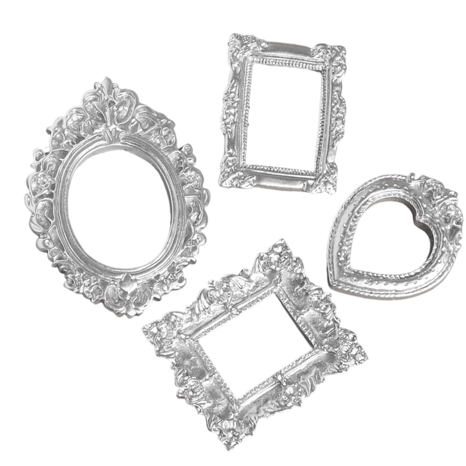 Qusinfc Minis Picture Frame Victorian Resin Antique Photo Frame Tiny Baroques Ornate Frames Diys Manicure Display Wall Decors Minis Antique Photo