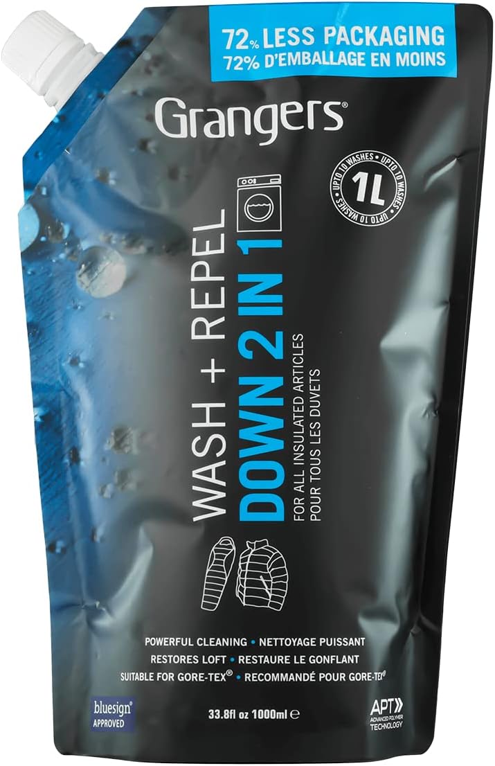 Grangers Wash + Repel Down 2 in 1 | Eco Pouch | 1 Litre | Restores loft, revives appearance and adds durable water-repellency
