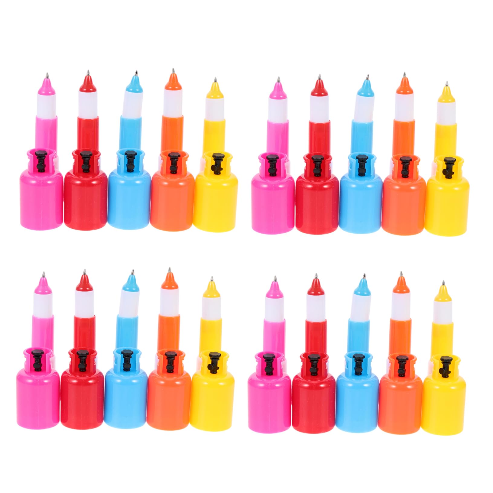 VILLCASE 4 Ensembles Stylo À Bille Réservoir D'essence Surligneurs Produit Gel S'agiter Conseil Portable Stylos Bille Pen Adorables Stylos À Pilules Stylos Amusants Plastique 18 Pièces * 4