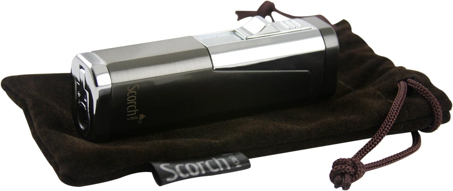 Scorch Torch Skyline Triple Jet Flame Torch Cigarette Cigar Lighter with Cigar Punch Cutter Tool (Gun Metal)