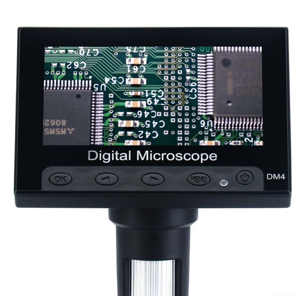 Digitales Mikroskop, 4,3 Zoll HD Elektronisches Mikroskop mit Bildschirm, 1000X Vergrößerung Lupe