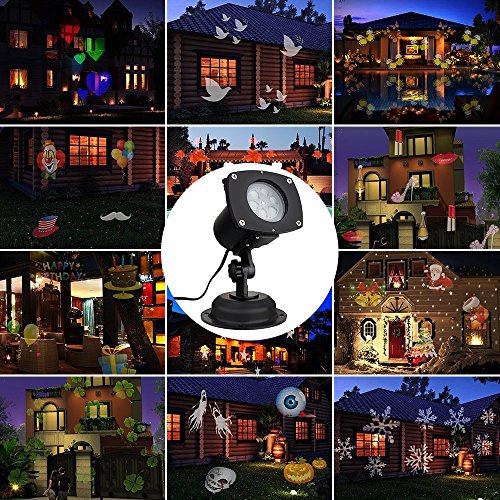Faro Proiettore Luci Natalizie.Gesimei Led Proiettore 12 Immagini Di Natale Da Esterno Su Facciata Casa O Negozio Strange Things